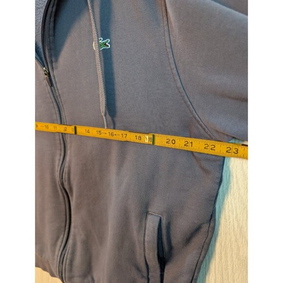 Lacoste Sport Hoodie Mens XL Gray Full Zip Jacket Size 6 Cotton Polyester - Picture 5 of 7